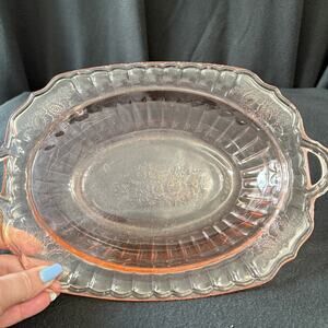 Vintage Pink Depression Glass Mayfield 11" Oval Serving Bowl